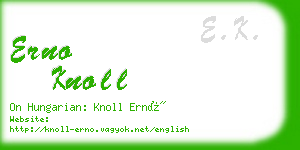 erno knoll business card